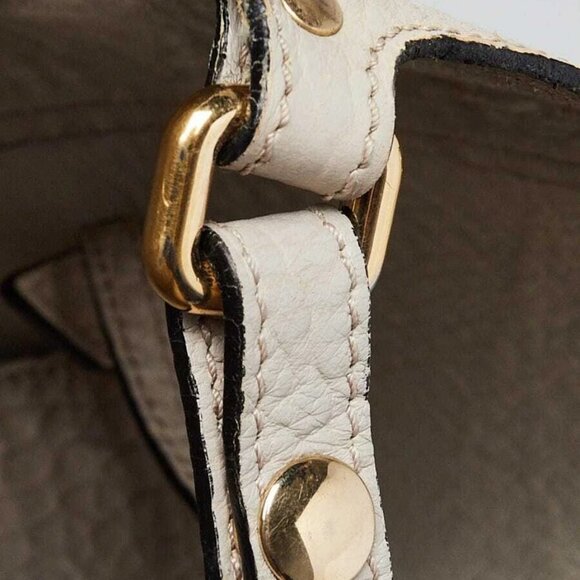 Burberry Grey Embossed Check Leather Small Canterbury Tote Bag - Picture 10 of 12